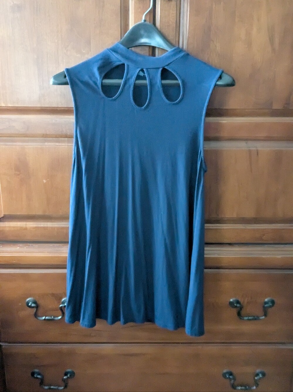Modcloth Navy Sleeveless Tank with Cutout Detail